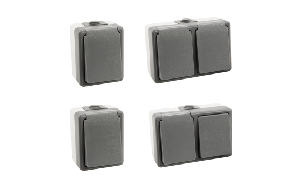 Feuchtraum Set McPower Secure Waschraum 4-teilig, grau, IP44