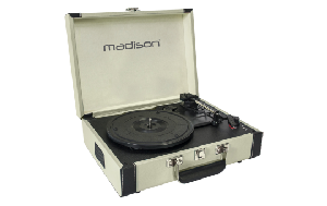 Nostalgie Schallplattenkoffer MADISON ''MAD-RETROCASE-CR'', Bluetooth, USB, creme