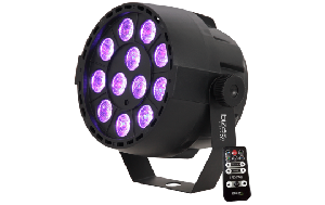 LED-Lichteffekt IBIZA ''PAR-MINI-RGB3'' 12x 3W RGB LED, Musiksteuerung, DMX