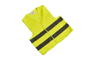 Warnweste, gelb, Kinder, mit silbernen Reflektoren, waschbar