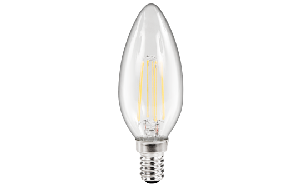 LED Filament Kerzenlampe McShine Filed, E14, 4W, 490 lm, warmweiß, klar