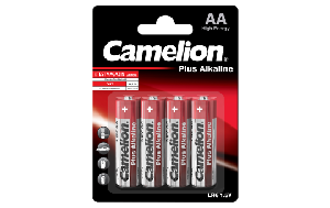 Mignon-Batterie CAMELION Plus Alkaline 1,5 V, Typ AA/LR6, 4er-Blister