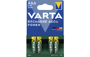 Micro-Akku VARTA Accu Power, Ni-MH, 800mA, Typ AAA, HR03, 4er-Blister