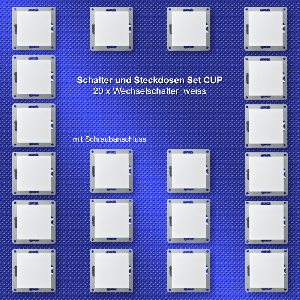 Wechselschalter McPower Cup 250V~/10A, UP, weiß, 20er-Pack