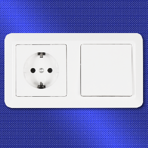 Schalter und Steckdosen Set McPower Cup Tür 2-fach, weiß, 3-teilig