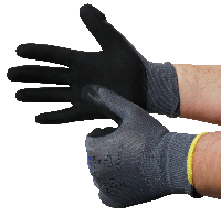 Montage-Feinstrickhandschuhe, Größe 8/M, grau, 13G-Trägermaterial, Latex-Soft