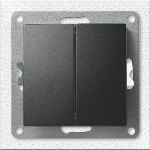 Serien-Schalter McPower Flair, 2-fach, 250V~/10A, UP, matt schwarz