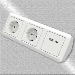Steckdosenblock McPower Cup Aufbau, weiß, 2-fach Schutzkontakt + 2x USB A+C