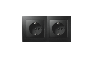 Steckdosen Set McPower Flair ''Beginner 2S'', matt schwarz, 3-teilig