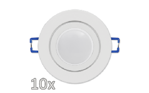 Einbauleuchten-Set McShine, 10xRahmen, 10xLED-Modul, 5W, 440lm, 230V, weiß, IP44