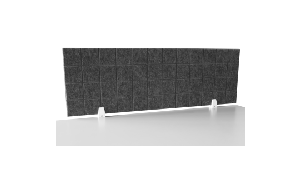 Trennwand-Set imstande, 1x Akustik-Trennwand 120x40cm, 1x. Clip, weiß, 2er-Pack