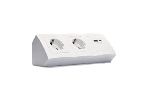 Steckdosenblock McPower Flair Aufbau, 2-fach Schutzkontakt + 2x USB A+C