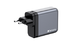 Ladeadapter Verbatim, Universal,GNC-140, GaN, 140W,grau,1x USB-A QC, 3x USB-C PD