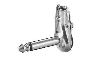 Klinken-Stecker 6,35mm, Mono, Metall, abgewinkelt