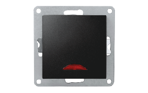 Schalter McPower &#039;&#039;Flair&#039;&#039;, 250V~/10A, UP, matt schwarz mit Kontroll-Leuchte