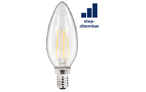 LED Filament Kerzenlampe McShine Filed, E14, 4W, 470lm, warmweiß, step-dimmbar