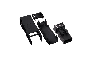 Stecker mit Zugentlastungsgehäuse WAGO, 3-polig, schwarz, 1,5mm²