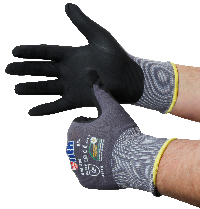 Montage-Feinstrickhandschuhe, Größe 10/XL, grau, 13G-Trägermaterial, Kautschuk