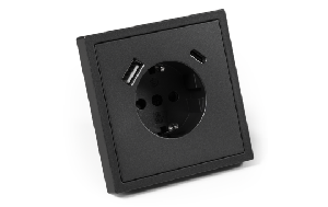 Schutzkontakt-Steckdose McPower Shallow 1x USB-C - 18W Quickcharge - 1x USB-A