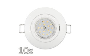 Einbauleuchten-Set McShine, 10xRahmen, 10xLED-Strahler, 5W, 500lm, weiß