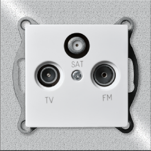 Antennendose McPower Cup für TV, Radio und Sat, UP, weiß