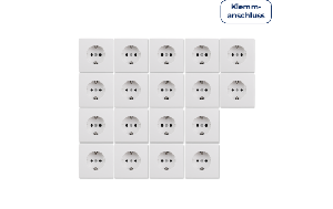 Schutzkontakt-Steckdose McPower ''Shallow'' 250V~/16A, Einsteckschutz, 18er-Pack, Steckanschluss