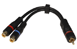 High-Quality Y-Adapter ''Y-2B'' 20cm Cinch 1xStecker auf 2xBuchse