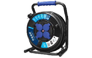 Kabeltrommel, 4-fach, 40m, IP44, H07RN-F 3x2,5mm², mit Cube-Ständer