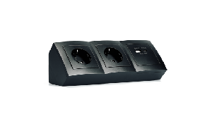 Steckdosenblock McPower ''Flair'' matt schwarz, 2-fach Schutzkontakt + 2x USB A+C