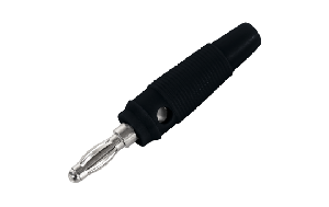 Bananen-Stecker McPower, 4 mm, Querloch, Druckfeder, schwarz, Metall
