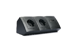 Steckdosenblock McPower Flair anthrazit, 2-fach Schutzkontakt, 2x USB A+C