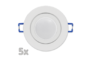 Einbauleuchten-Set McShine, 5xRahmen, 5xLED-Modul, 7W, 608lm, 230V, weiß, IP44