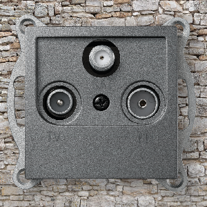 Antennendose McPower Flair für TV, Radio und Sat, UP, anthrazit