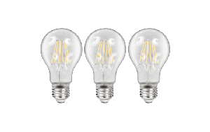 LED Filament Set McShine, 3x Glühlampe, E27, 6W, 600lm, warmweiß, klar, dimmbar