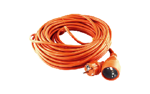 Netz-Verlängerungskabel, 30m, rot, Schutzk.-Winkelst > Schutzkontakt-Kupplung