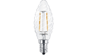 LED Filament-Kerzenlampe Philips &quot;CorePro&quot;, E14, 2W, 250lm, 230V, klar, gedreht