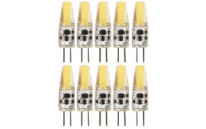 LED-Stiftsockellampe McShine Silicia COB, G4, 1,5W, 200lm, warmweiß, 10er-Pack