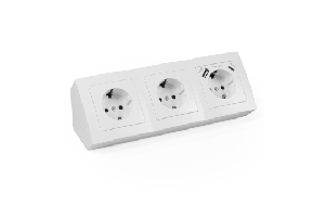 Steckdosenblock McPower ''Flair'' weiß, 3-fach Schutzkontakt + USB-C / USB-A