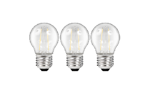 LED Filament Set McShine, 3x Tropfenlampe, E27, 2W, 200lm, warmweiß, klar