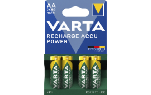 Mignon-Akku VARTA, Typ AA, NiMH-Akku, HR06, 1,2V/2600 mAh, Pre-charged, 4er Pack