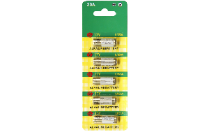 Batterie A23, 12V, 28x10mm, Alkaline, 5er-Blister