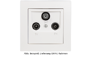 Antennendose McPower Flair für TV, Radio und Sat, UP, weiß