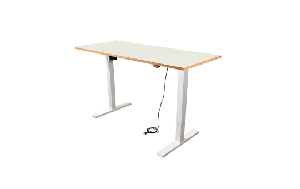 Schreibtisch imstande, 120x60cm HPL-Tischplatte, Platinweiß, Sperrholz