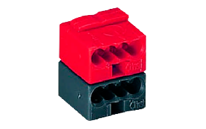 4-Leiter-Buchsenklemme WAGO, Ø0,8mm, 8 Klemmstellen, 2-polig, Einzellötstifte