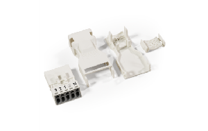 Stecker mit Zugentlastungsgehäuse WAGO, 5-polig, weiß, 1,5mm²
