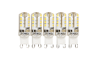 LED-Stiftsockellampe McShine ''Silicia'', G9, 2,3W, 180 lm, warmweiß, 5er-Pack