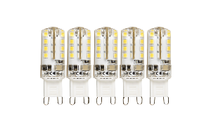 LED-Stiftsockellampe McShine ''Silicia'', G9, 2,3W, 180 lm, warmweiß, 5er-Pack