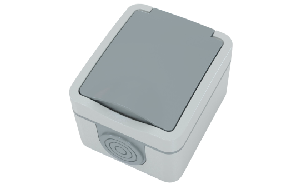 Feuchtraum Steckdose McPower ''Fix'', Steckanschluss, 250V~/16A, IP54, AP