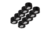 LED-Aufbauleuchte McShine, 5W, 400Lumen, 3000K, ØxH 80x50mm, schwarz, 10er-Pack