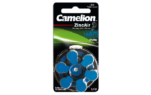 Knopfzelle CAMELION, A675, Zink-Luft, 6er-Blister